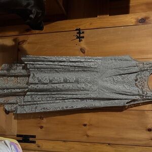 Elegant Gray Lace Dress